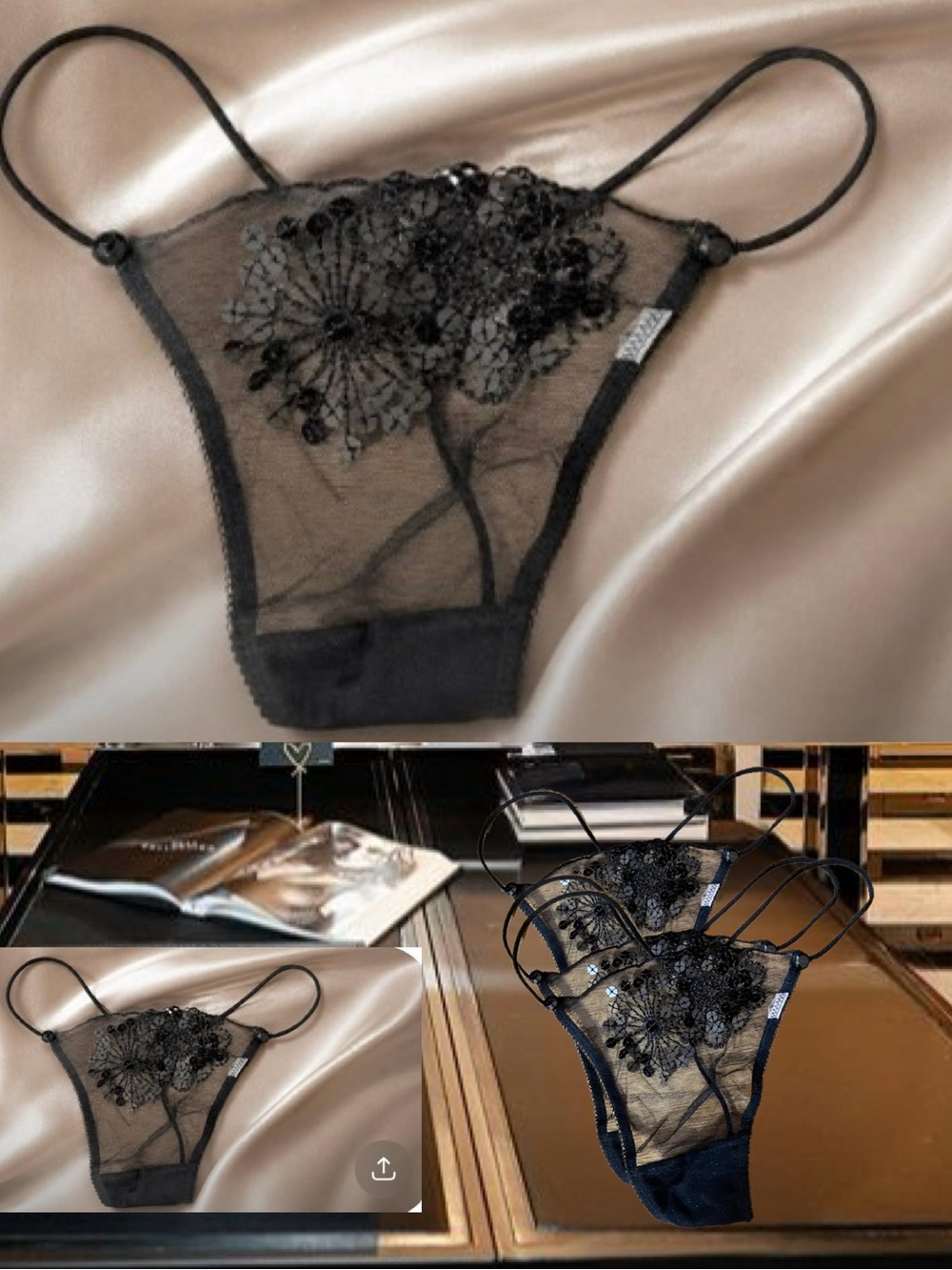 Vintage Victoria’s Secret Very Sexy Sequined Sheer V-String Thong